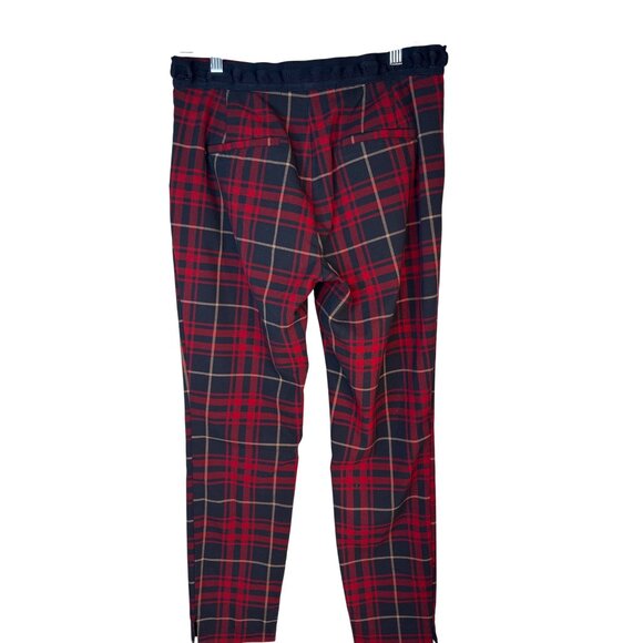 Zara Medium Basic Red & Black Plaid Pants - Picture 2 of 12